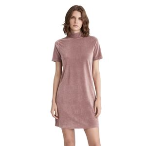 Madewell Frosty Mauve Velvet Mockneck Mini Dress XXS